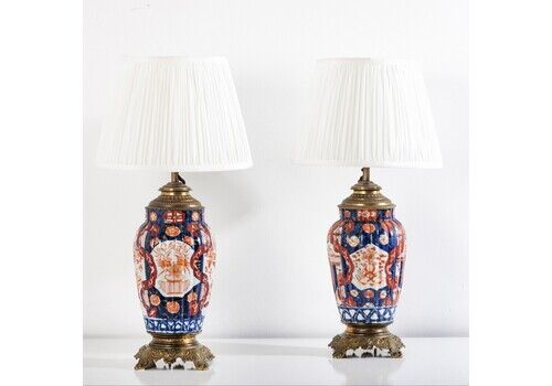 Pair Of 19th Century Imari Vase As Lamps