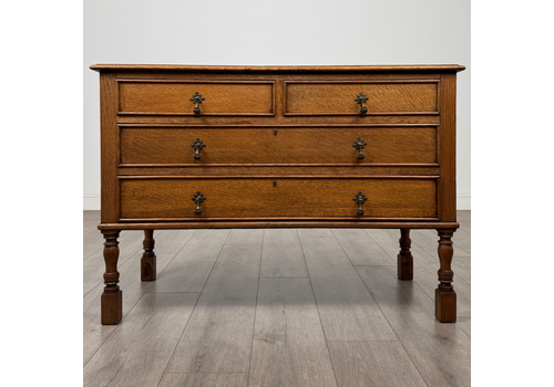 Antique 20th Century Edwardian Chest Of Drawers In Oak ( Af 5831 )