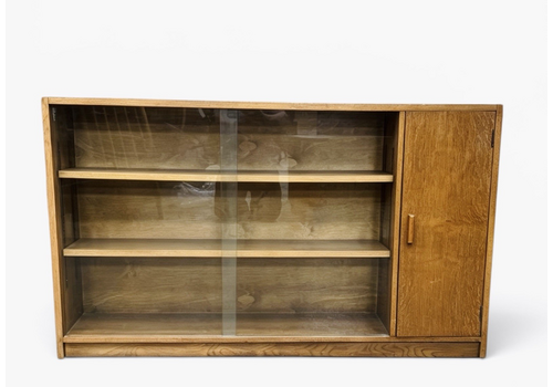 Antique Art Deco Solid Oak Phoenix Gallery Bookcase Cabinet C1930s Super Quality
