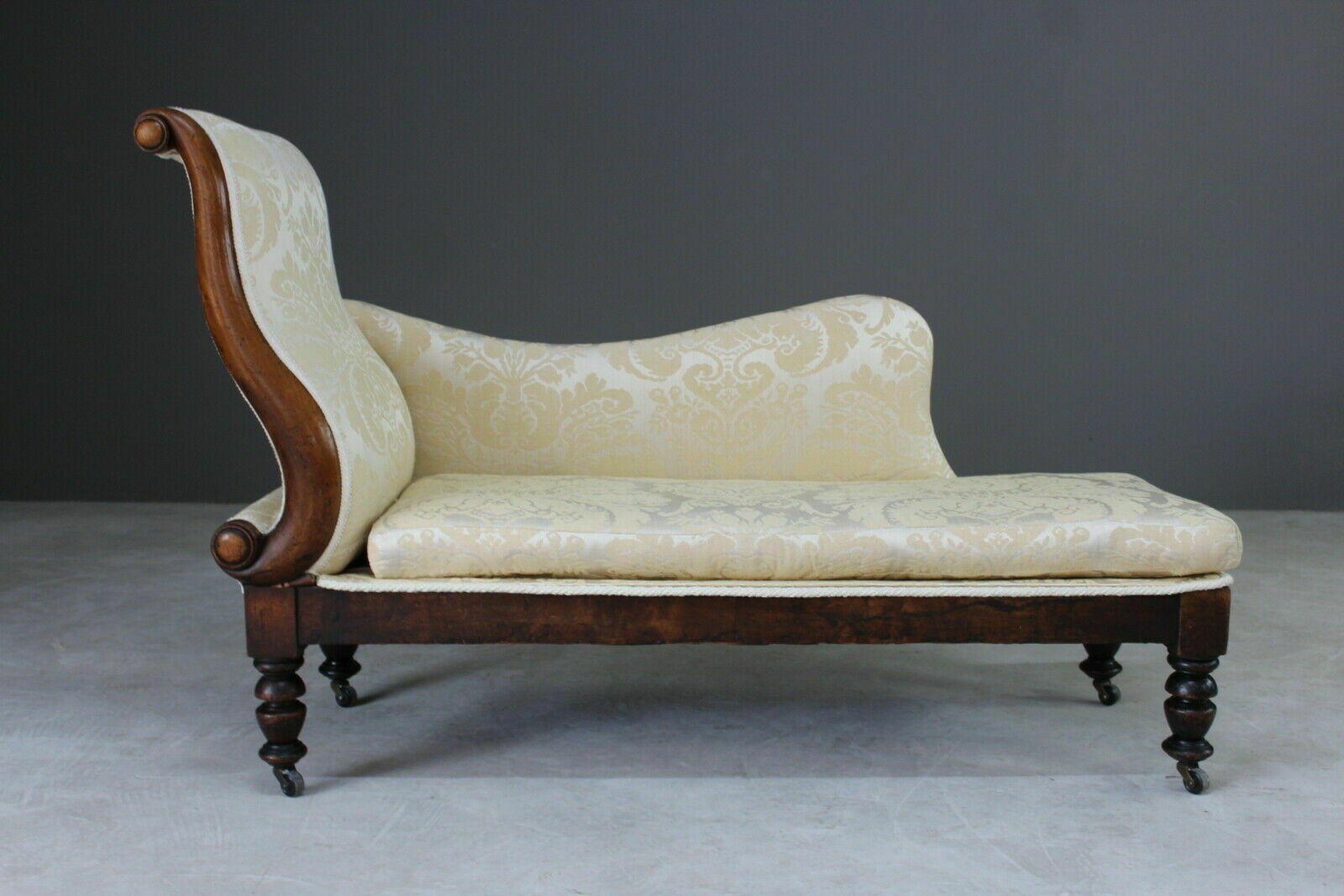 Small And Unusual Antique Upholstered Chaise Longue Sofa Bedroom Chair