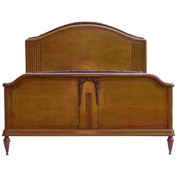 Art Deco Bed Us Queen Uk King Size French Carved Walnut Circa 1930 Art Deco Bed Us Queen Uk King Size French Carved Walnut Circa 1930 Photo 1