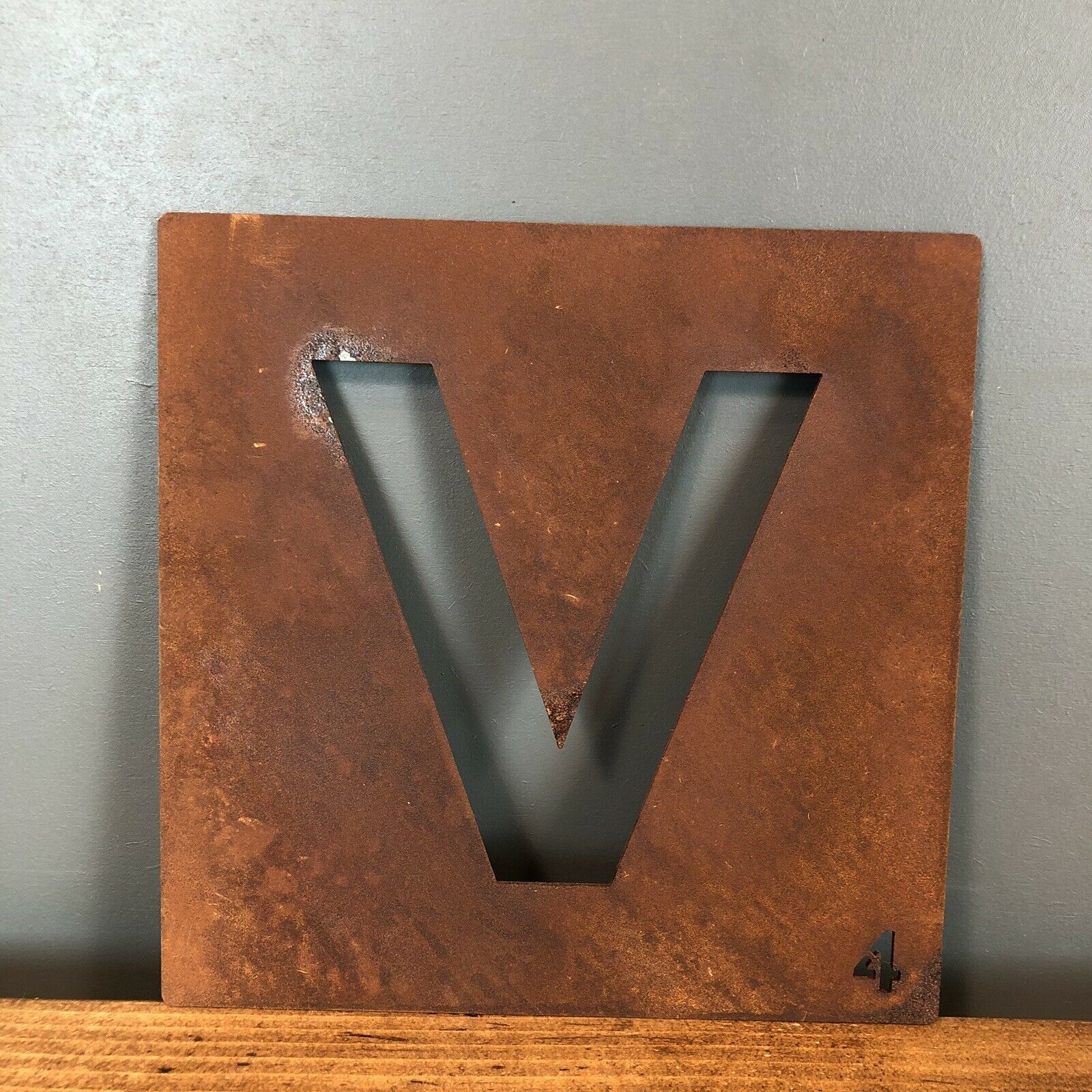 Rusty Metal Scrabble Letter Tile Wall Decor Art Lettering