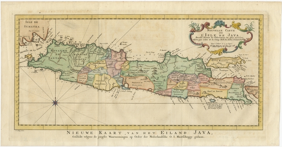 Antique Map Of Java By Van Schley (C.1770)