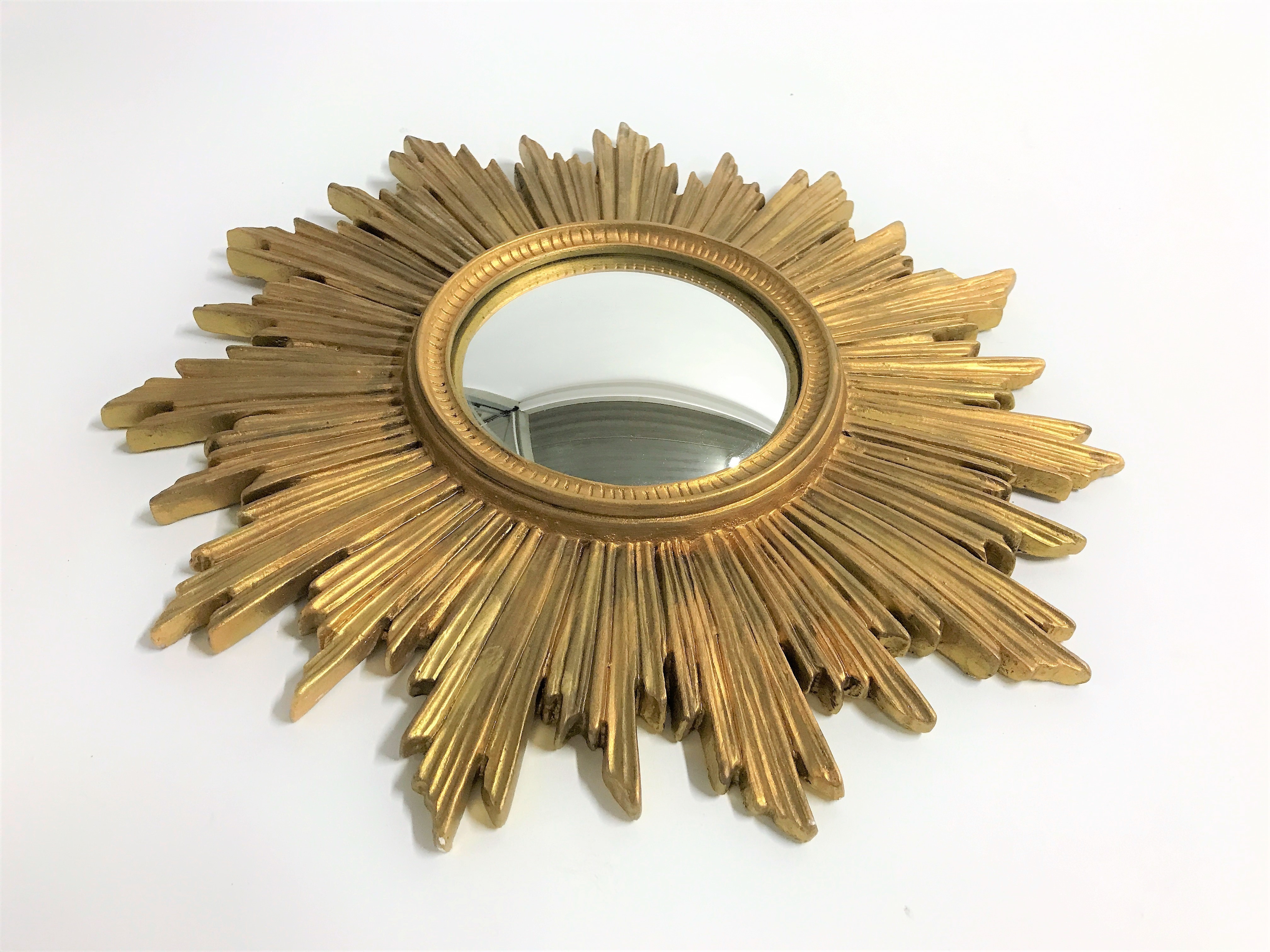 Vintage Golden Sunburst Mirror 1960s