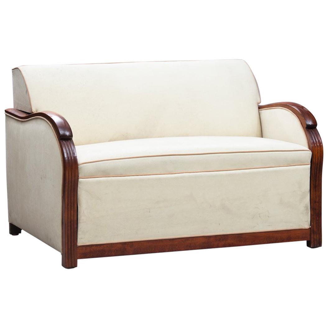 Art Deco Wood Framed French Sofa Bed Vinterior