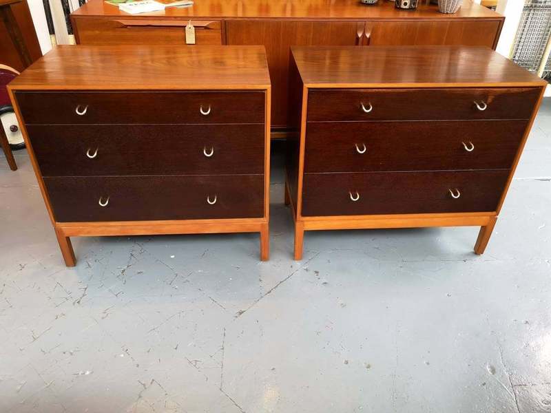 1960 S Stag Furniture Two Tone Chest Of Drawers With Brass Handles