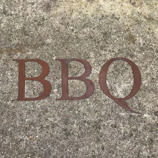 Rustic 5” Classic Font Bbq Letters Sign Rusted Metal Word Vintage