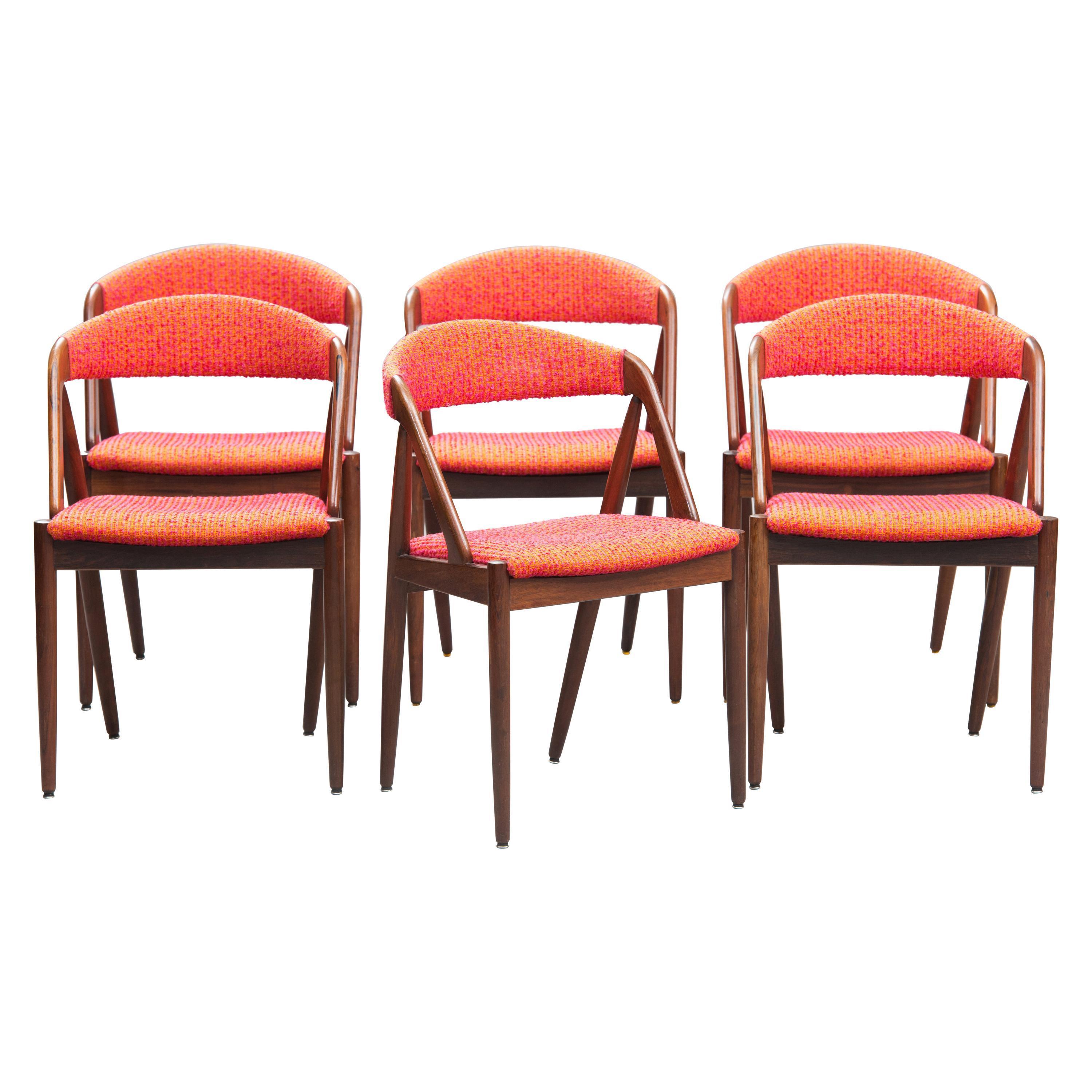 Kai Kristiansen Mid Century Modern Rosewood Dining Chairs Nº 31 Set Of Six Kai Kristiansen Mid Century Modern Rosewood Dining Chairs Nº 31 Set Of Six
