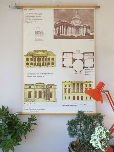 Vintage Pull Down School Chart History Of Architecture Styles No 7 Classicism