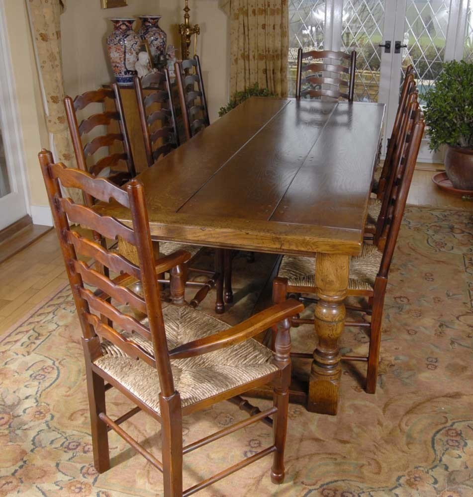 Refectory Table Dining Set Ladderback Kitchen Chairs Vinterior Dining Set Ladderback Kitchen Chairs