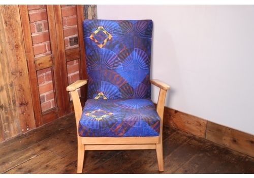 Armchair In Suede Art Deco Inspired Fabric Designed By Semper Hopkins Upholstery And Interiors