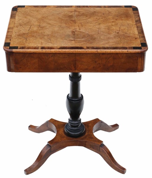 19th Century Crossbanded Walnut Tea Table