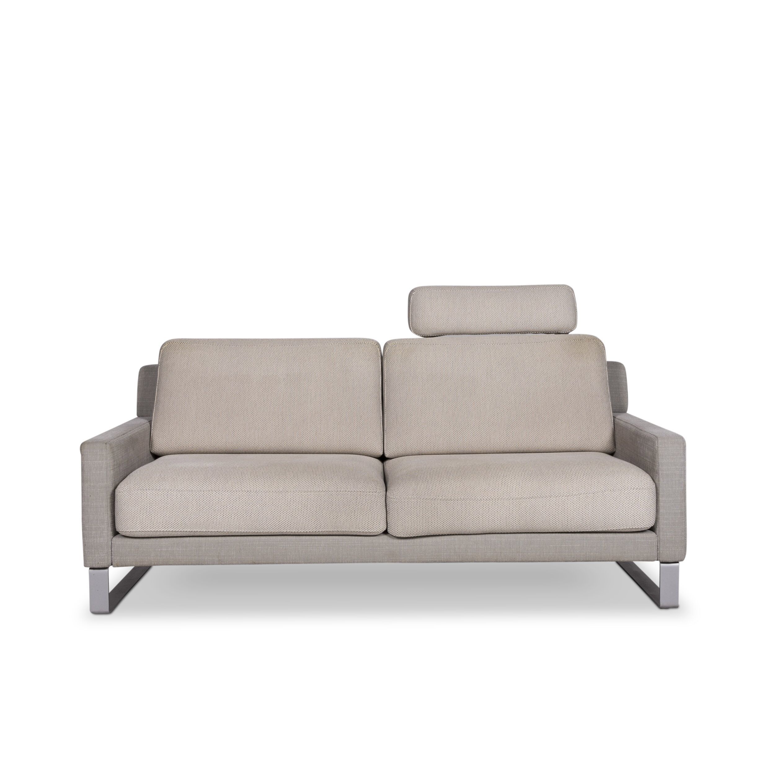Rolf Benz Ego Designer Fabric Sofa Cream Two Seater Couch 9825