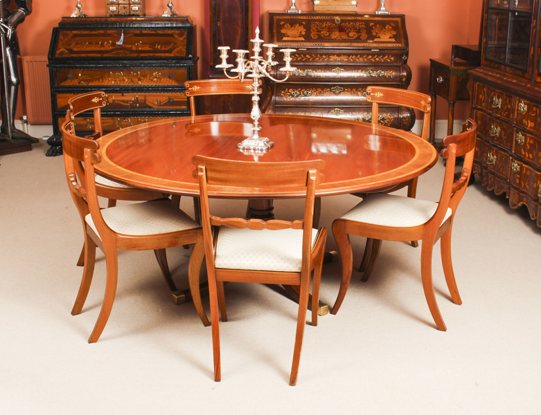 Vintage William Tillman Regency Dining Table 6 Regency Style Chairs 20th C Vinterior