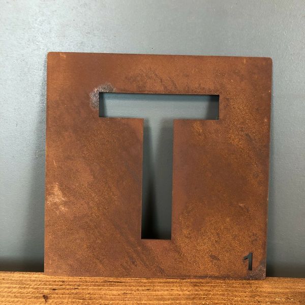 Rusty Metal Scrabble Letter Tile Wall Decor Art Lettering