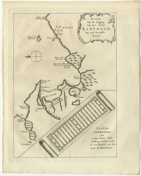 Antique Map Of Carthage By Shaw (1773)