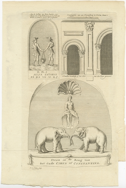 Antique Print Of A Stone Of The Bridge Of Cirta By Shaw (1773)