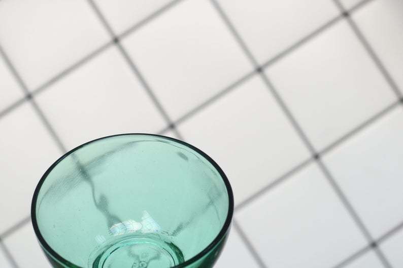 Vintage French Arcoroc Green Glass Cups And Saucers Vinterior