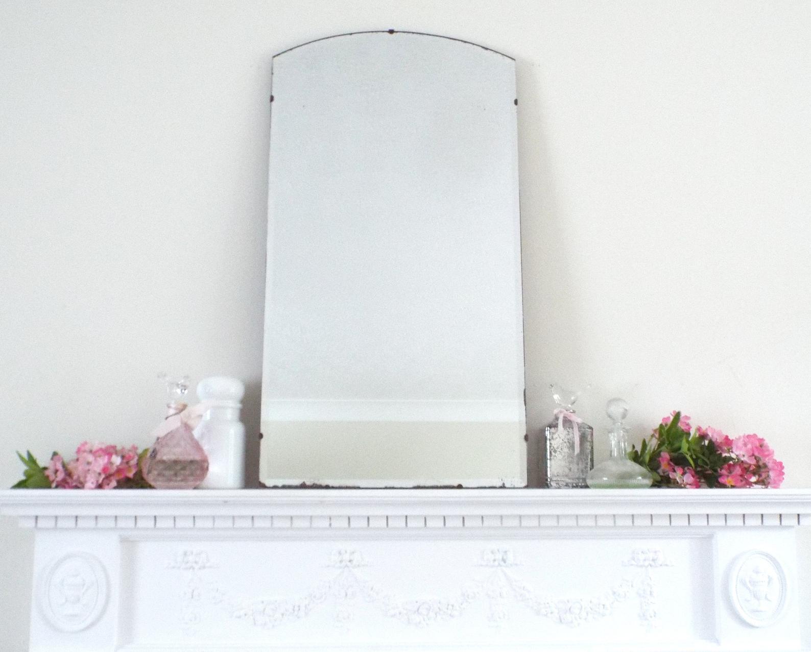 Antique Mirror Vintage Art Deco Frameless Bevel Edge Bathroom