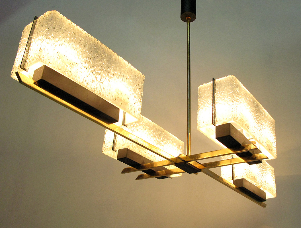 1960s French Geometric Chandelier By Maison Arlus Tap And Hold To Zoom Image 1960s French Geometric Chandelier