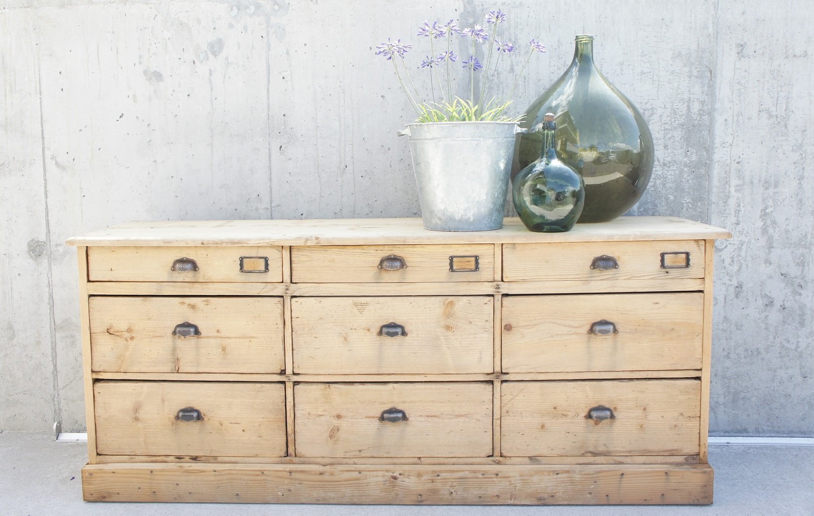 1930 S Hardware Store Side Counter Sideboard 9 Drawers Industrial