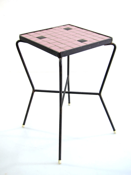 Pink 50s Mosaic Side Table Vintage Design