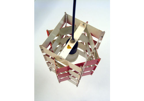 Anvia Pendant, Red And White Metal, 60 S, Vintage Retro