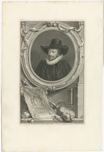 Antique Portrait Of John Williams By Houbraken (C.1750)