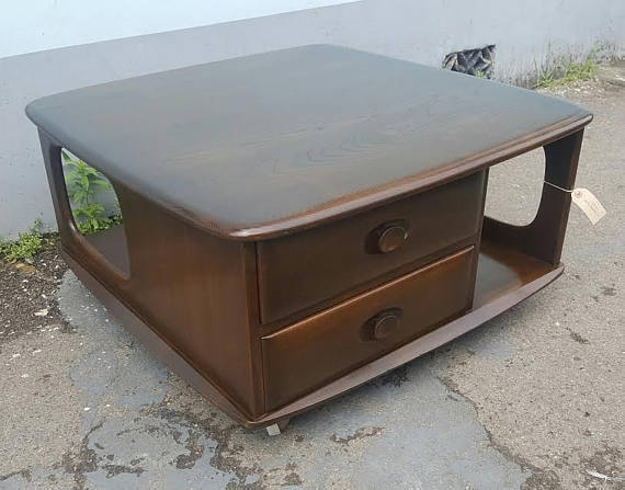 1960 S Ercol Pandoras Box Coffee Table In Elm Beech Ercol