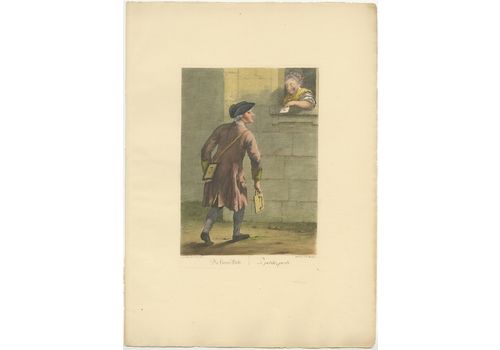 Antique Print Of A Courrier By Brand (1775)