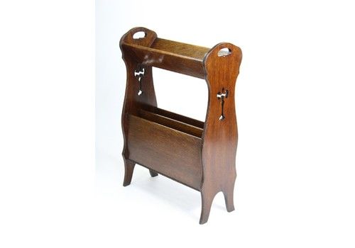 Edwardian Arts & Crafts Oak Book Trough