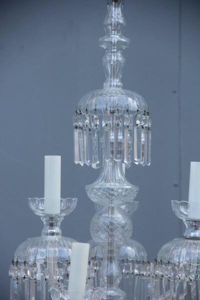 Round Great Classic Chandelier Trasparent Crystal Bohemian Art, 1950s photo furniture