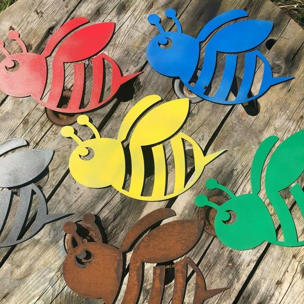 Rustic Bumblebee Bee Sign Metal Shop Home Decoration Wall Art