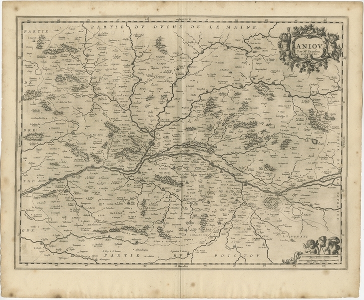 Antique Map Of The Region Of The Loire Valley By Janssonius (1657)