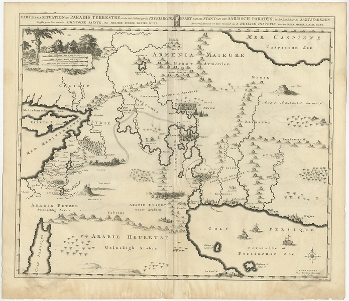 Antique Map Of The Middle East By Mortier (1700)