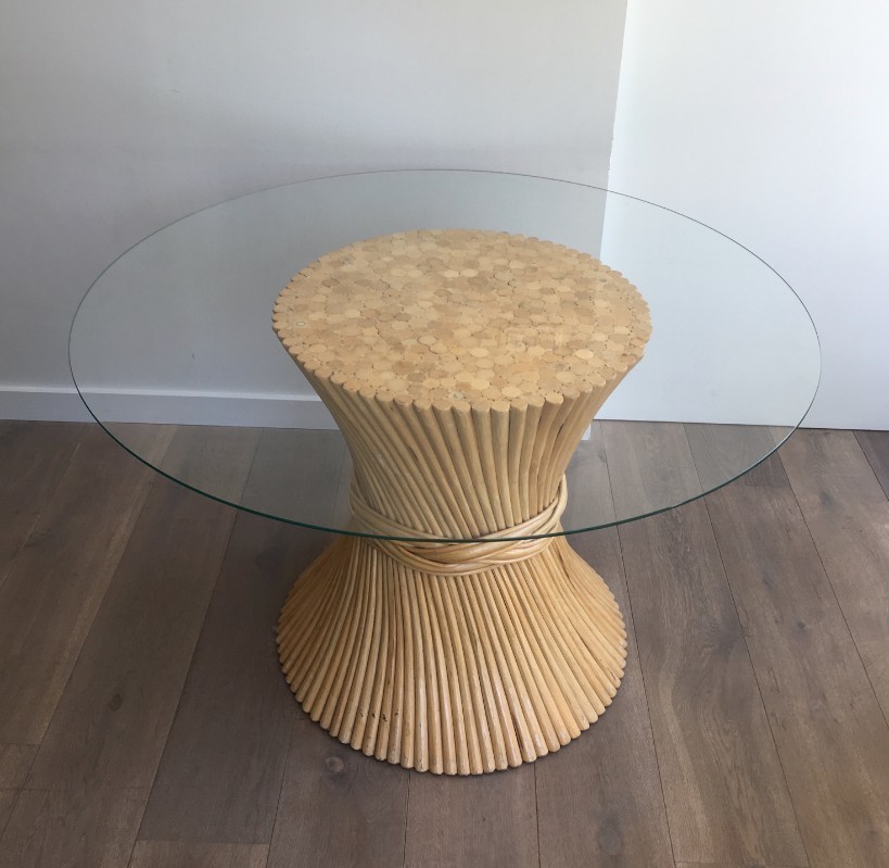 Round Rattan Diabolo Table. | Vinterior
