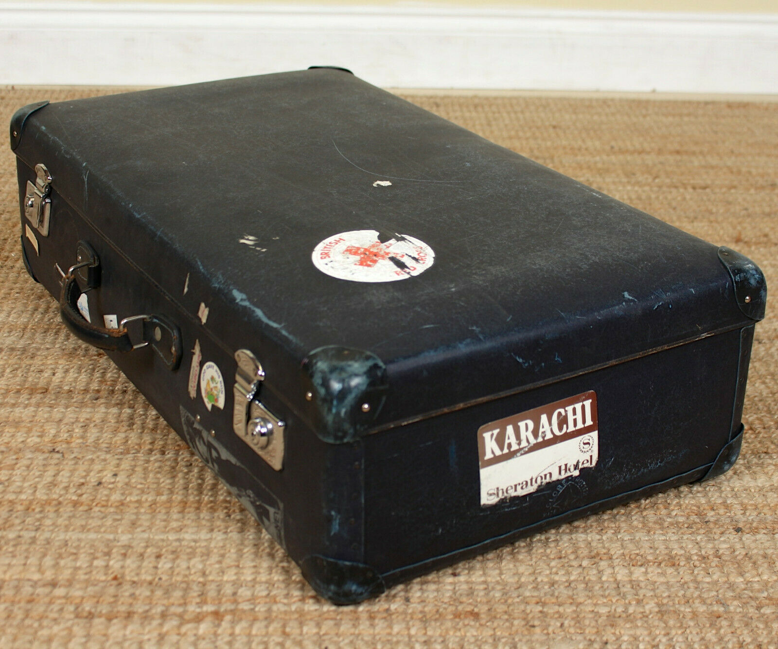 blue vintage suitcase