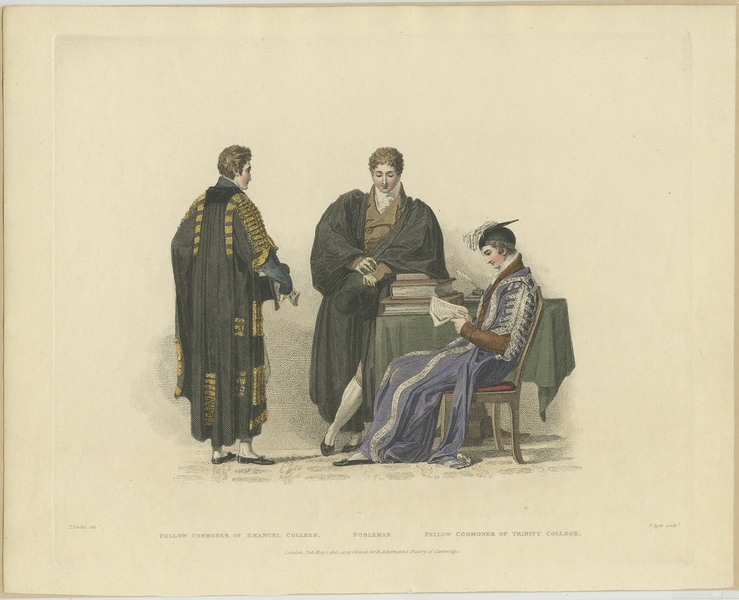 Antique Print Of A Nobleman And Fellow Commoner By Ackermann (1815)