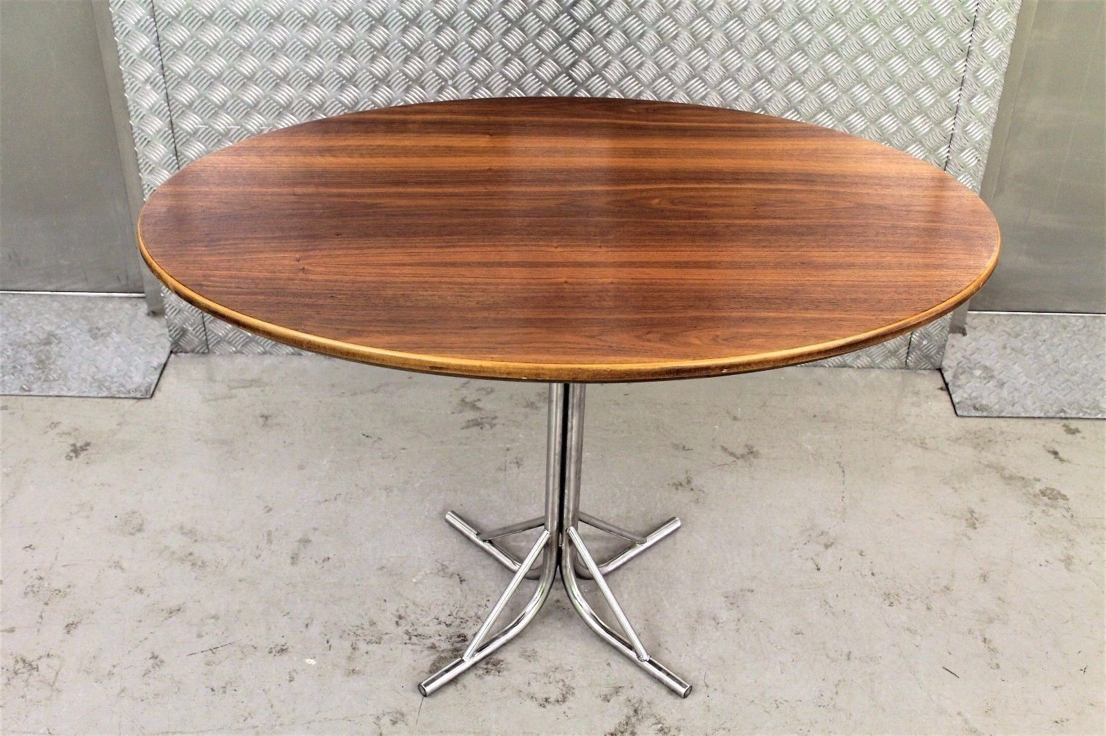 Chrome Rosewood Dining Table Vintage Danish 50s 60s 70s Mid