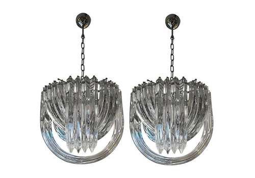 Murano Curved Crystal Chandelier Attributed Carlo Nason Murano Curved Crystal Chandelier Attributed Carlo Nason