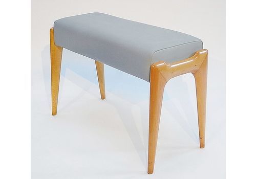 Italian Modern Aniline Leather And Ash Stool By Ico Parisi, 1950s