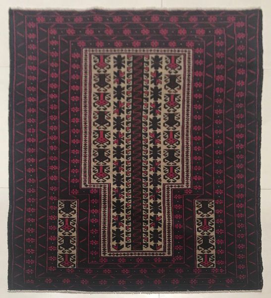 Vintage Afghan Rug, 1950s