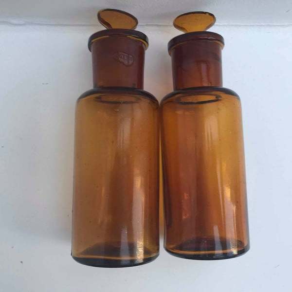 Pharmacy Bottles Large Antique Brown vintage brown glass medicine bottles