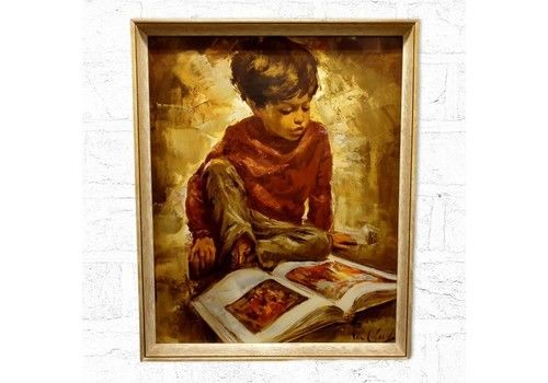 Retro Van Cleef Small Boy Framed Print