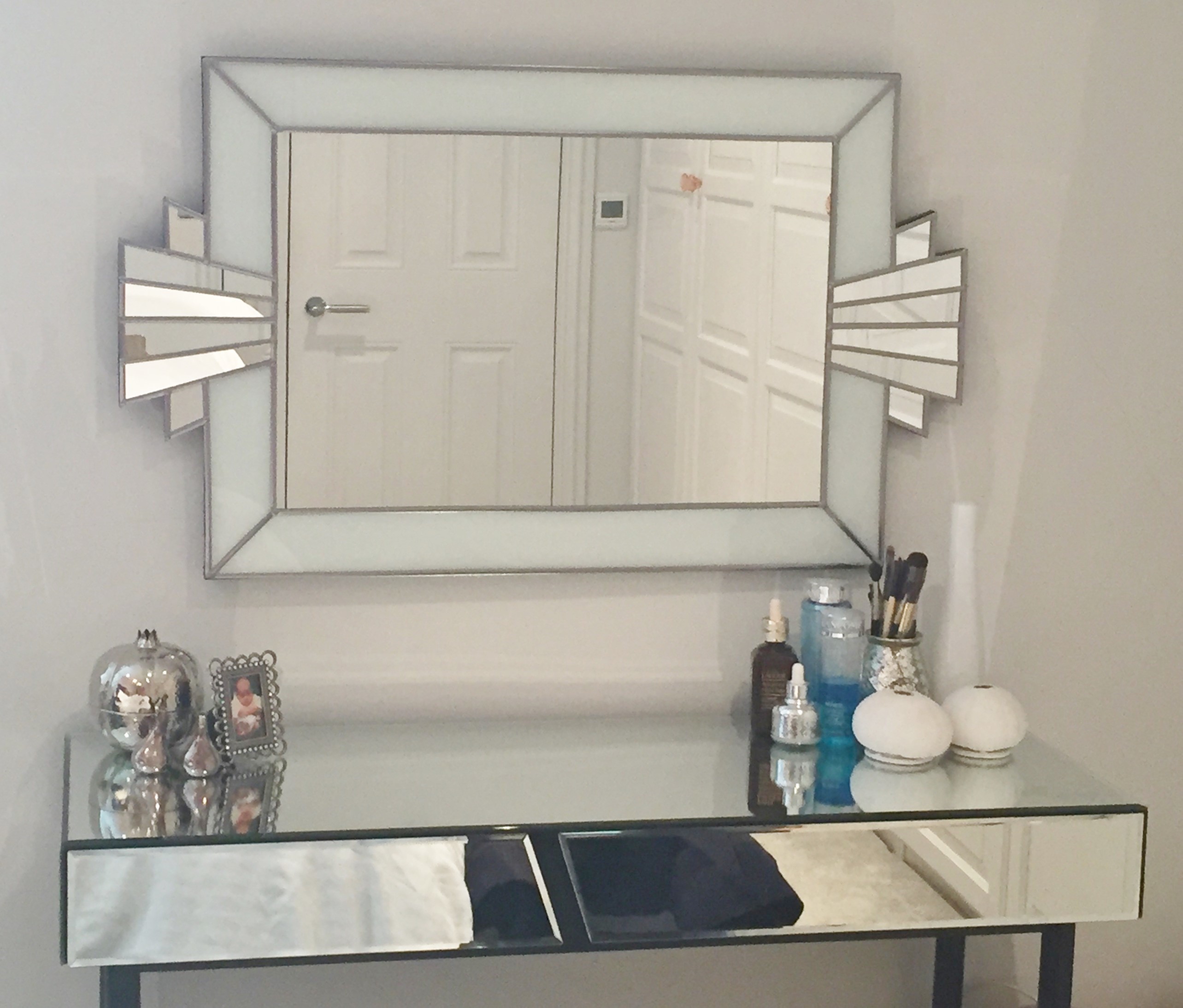 Vienna Majestic Original Handcrafted Art Deco Wall Mirror In White