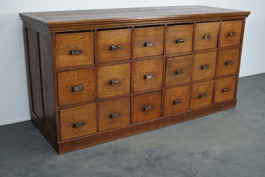 Vintage Dutch Oak Apothecary Cabinet 1930s Vinterior