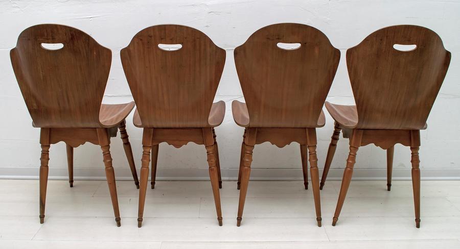 After Carlo Ratti Mid Century Modern Italian Bentwood Chairs