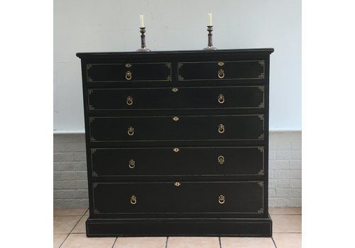 Aesthetic Movement Black Laquered Chest Of Draws