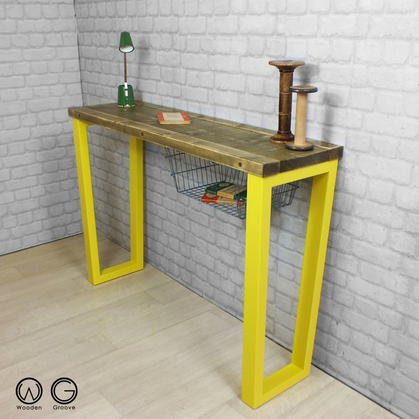 Console Hallway Table Rustic Reclaimed Timber Vintage Industrial