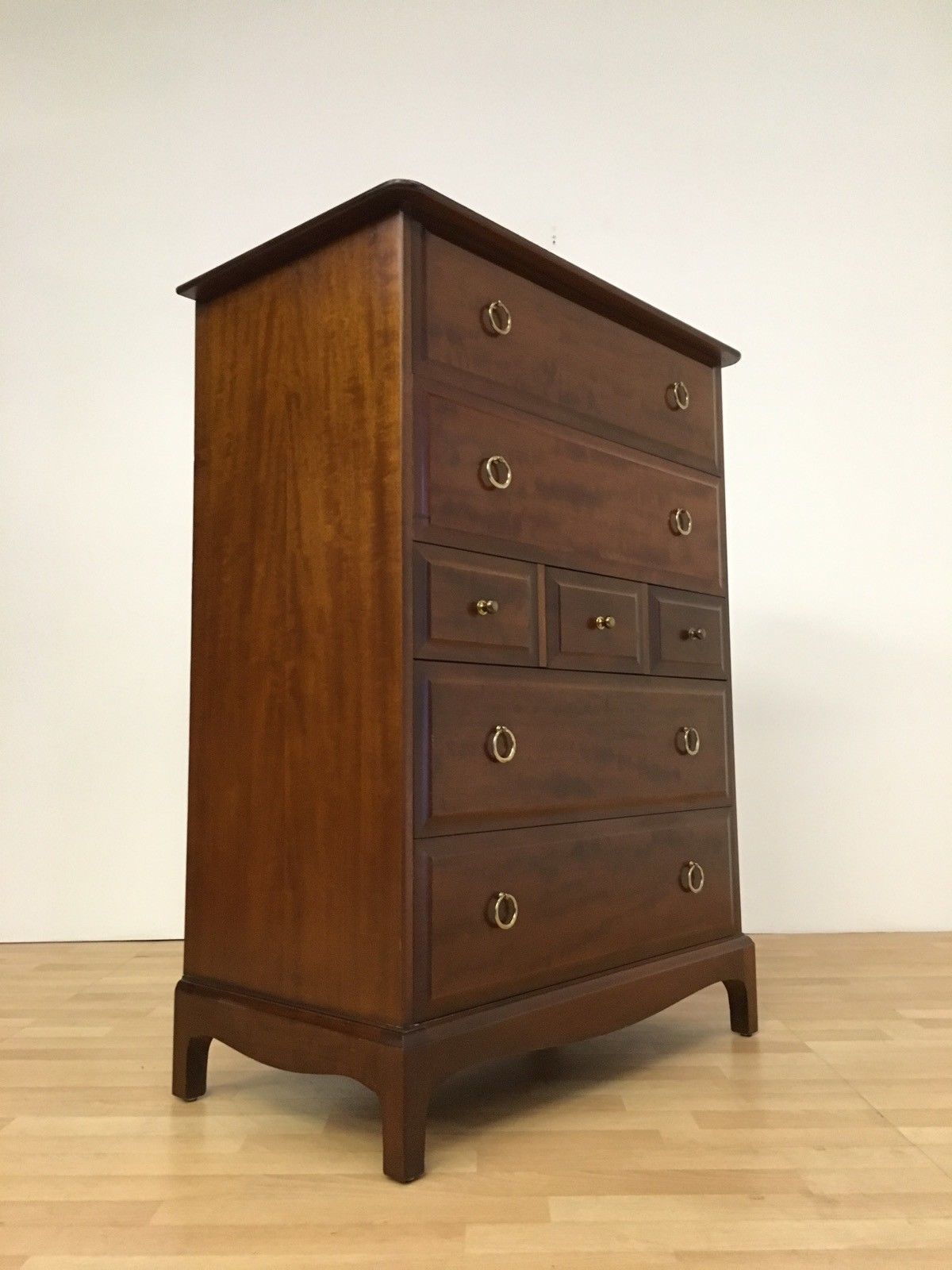 Stag Minstrel Vintage Mid Century Tallboy Chest Of Drawers Stag